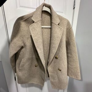 Acne Studios Beige Double-Breasted Wool Coat